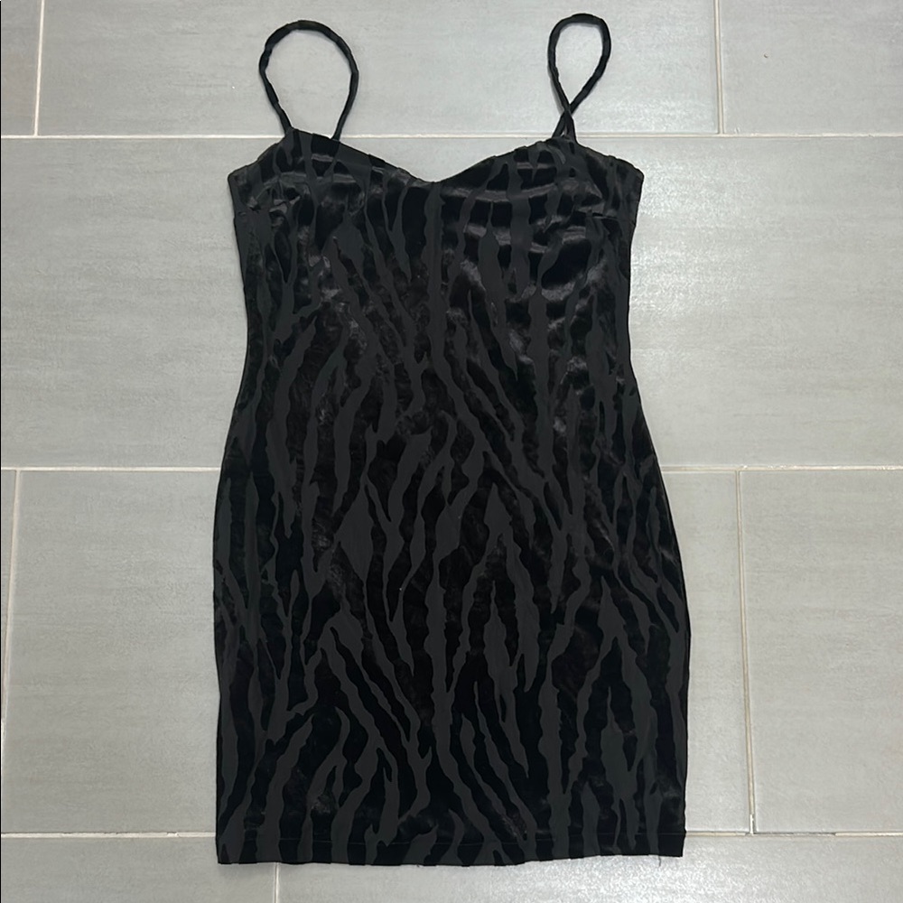 Mango Black Patterned Dress